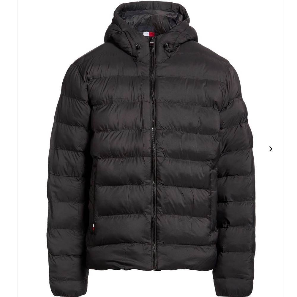 Tommy Hilfiger Puffer Jacket‎ Hooded Zip Front Charcoal Medium New With Tags
